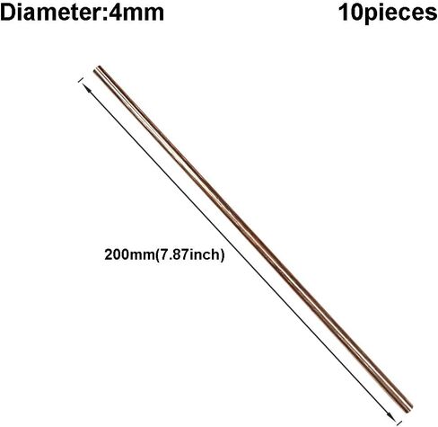 2PCS Pure Copper Round Rod (Diameter 9mm Length 200mm) 99.9% Solid Copper Rod,Used for Metal Working and Metal DIY Process in Saudi Arabia