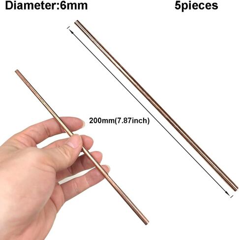 2PCS Pure Copper Round Rod (Diameter 9mm Length 200mm) 99.9% Solid Copper Rod,Used for Metal Working and Metal DIY Process in Saudi Arabia