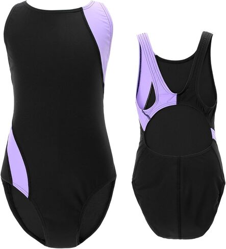 Girls Athletic One Piece Swimsuit Kids Solid Swimwear for Team Practice and Competition Black Navy Sport Bathing Suit in Saudi Arabia