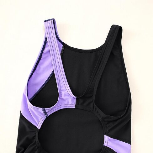 Girls Athletic One Piece Swimsuit Kids Solid Swimwear for Team Practice and Competition Black Navy Sport Bathing Suit in Saudi Arabia
