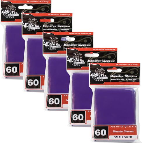 Monster Protectors Card Sleeves(300 Pack) -Small Size(64mm x 89mm) Bright Multi-Color Set of Card Protectors-Compatible with Yugioh & other Collectible TCGs & Sports Cards- Keep cards safe during play in Saudi Arabia