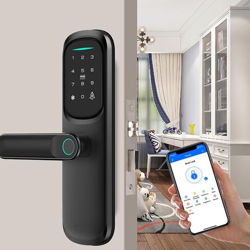 Smart Lock,Fingerprint Keyless Entry Door Lock, Front Door Smart Lock Deadbolt, 8Months Battery, Reliable Power, IP53 Waterproof, BHMA Grade 3 in Saudi Arabia