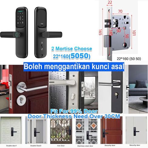 Smart Lock,Fingerprint Keyless Entry Door Lock, Front Door Smart Lock Deadbolt, 8Months Battery, Reliable Power, IP53 Waterproof, BHMA Grade 3 in Saudi Arabia