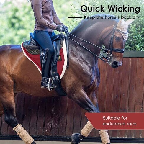 Saddle Pad, Stylish Horse Saddle Pad with Comfortable Breathable Fleece Bottom, Multi-Purpose Endurance Bareback Pad for Horses, Equestrian Riding Training Equipment and Accessorie in Saudi Arabia
