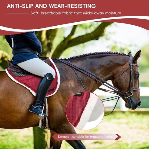 Saddle Pad, Stylish Horse Saddle Pad with Comfortable Breathable Fleece Bottom, Multi-Purpose Endurance Bareback Pad for Horses, Equestrian Riding Training Equipment and Accessorie in Saudi Arabia