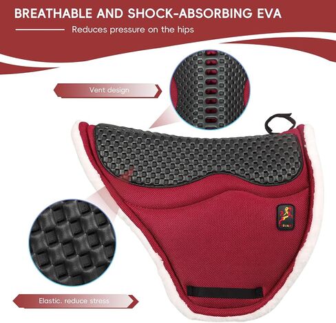 Saddle Pad, Stylish Horse Saddle Pad with Comfortable Breathable Fleece Bottom, Multi-Purpose Endurance Bareback Pad for Horses, Equestrian Riding Training Equipment and Accessorie in Saudi Arabia