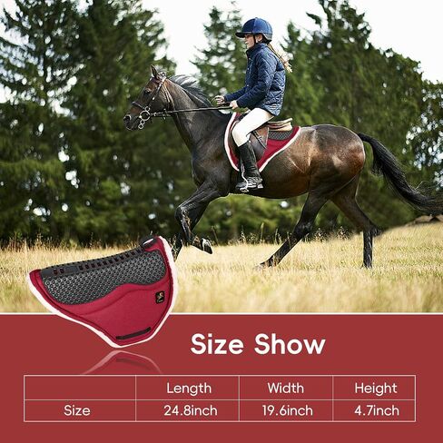 Saddle Pad, Stylish Horse Saddle Pad with Comfortable Breathable Fleece Bottom, Multi-Purpose Endurance Bareback Pad for Horses, Equestrian Riding Training Equipment and Accessorie in Saudi Arabia