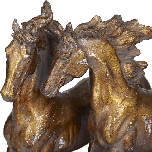 Deco 79 Polystone Horse Decorative Sculpture Home Decor Statue, Accent Figurine 14" x 6" x 11", Bronze in Saudi Arabia