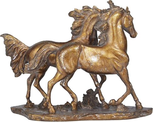 Deco 79 Polystone Horse Decorative Sculpture Home Decor Statue, Accent Figurine 14" x 6" x 11", Bronze in Saudi Arabia