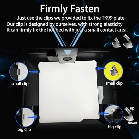 لوحة بناء JUUPINE TK99 لطابعة Bambu Lab X1/X1C/X1E/P1P/P1S ثلاثية الأبعاد، لوحة سطح بناء طابعة ثلاثية الأبعاد، ورقة شبه مرنة، سمك 257X257X1.5 مم، سطح أملس مزدوج الجوانب (لون أبيض) in Kuwait