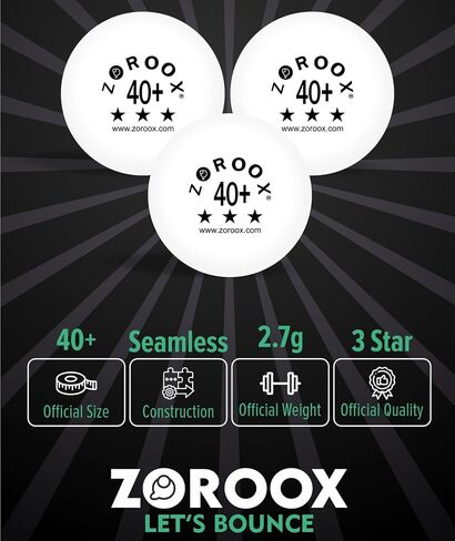 كرات تنس طاولة 3 نجوم عالية الأداء من ZOROOOX -72 | أبيض | أكثر من 40 كرة بينج بونج من فئة ABS للمنافسة in Kuwait