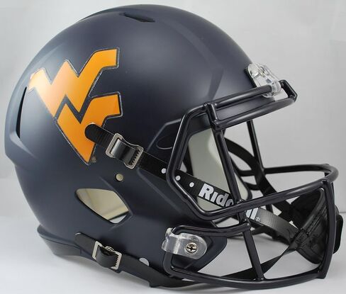 خوذة NCAA West Virginia Mountaineers بالحجم الكامل طبق الأصل للسرعة، أزرق، متوسط in Saudi Arabia