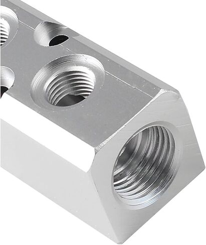 4 Way Pneumatic Manifold Air Distribution Block, Aluminum Alloy Air Compressor Manifold Distribution Block, G1/2 Supply Port, G1/4-Inch Output Port (4 Way 6 Port) in Saudi Arabia