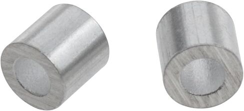 AYLIFU 1/8 "سلك ألومنيوم حبل كم الألومنيوم العقص حلقة كم لحبل الأسلاك والكابل ثقب واحد نوع دائري 100 قطعة in Saudi Arabia