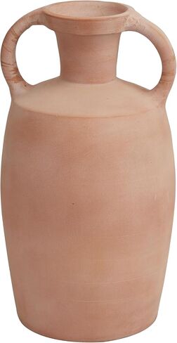 Deco 79 Ceramic Decorative Vase Terracotta Jug Centerpiece Vase with Handles, Flower Vase for Home Decoration 9" x 9" x 16", Orange in Saudi Arabia