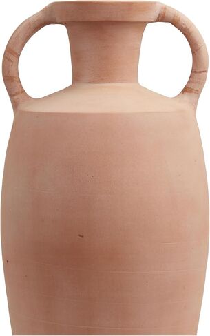 Deco 79 Ceramic Decorative Vase Terracotta Jug Centerpiece Vase with Handles, Flower Vase for Home Decoration 9" x 9" x 16", Orange in Saudi Arabia