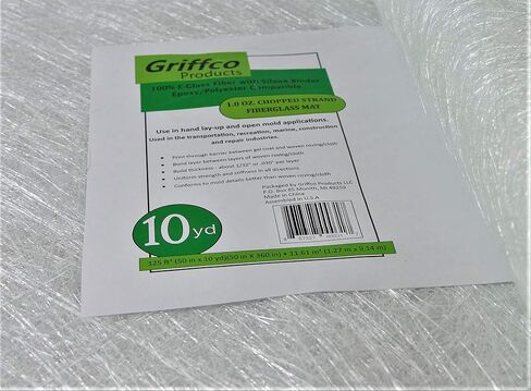 1 أوقية. حصيرة من الألياف الزجاجية المقطعة (متوافقة مع الإيبوكسي/البوليستر) - بعرض 10 ياردات × 50 بوصة - ملفوفة - لوضع اليد أو تعبئة الفراغ أو تركيبات التشكيل in Kuwait