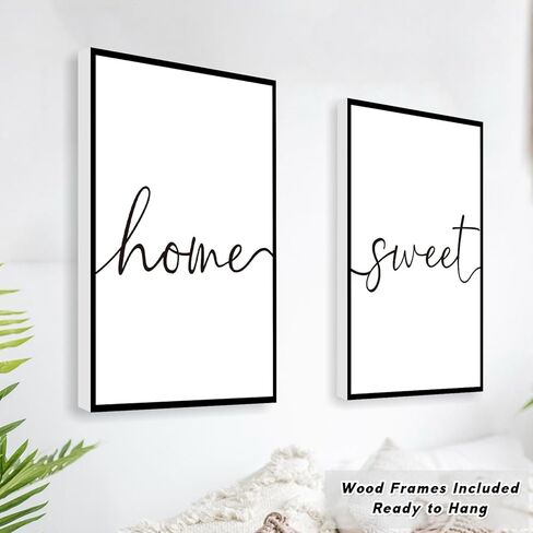 لوحة فنية جدارية تجريدية مؤطرة، ديكور جداري حديث بوهو باللونين الأسود والأبيض، لوحة فنية جدارية من القماش الهندسي لغرفة المعيشة وغرفة النوم والحمام والمكتب، جاهزة للتعليق (مجموعة من 6، 8 × 10 بوصة، مؤطرة) in Kuwait