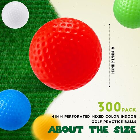 300 قطعة من كرات الجولف البلاستيكية، كرات تدريب الجولف ذات ملمس واقعي، كرة تدريب الجولف المحدودة، كرات الجولف الناعمة للأطفال في الأماكن المغلقة والمفتوحة، لعبة التدريب في الفناء الخلفي (ملونة) in Kuwait