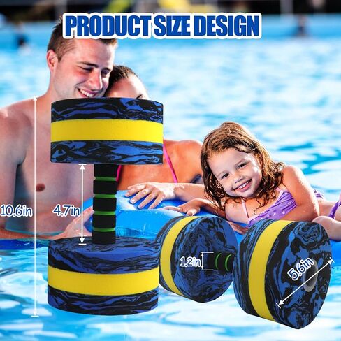 Water Dumbbells, 2 PCS Aquatic Exercise Dumbbells Water Aerobics Workouts Lightweight EVA Foam Pool Weights Dumbvells for Men Women Water Sports Fitness Tools Weight Loss in Kuwait