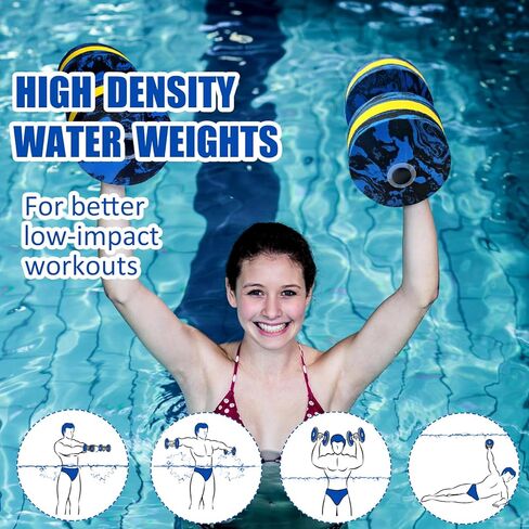 Water Dumbbells, 2 PCS Aquatic Exercise Dumbbells Water Aerobics Workouts Lightweight EVA Foam Pool Weights Dumbvells for Men Women Water Sports Fitness Tools Weight Loss in Kuwait