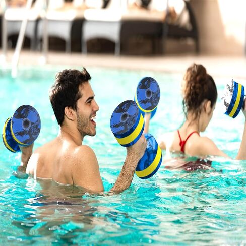 Water Dumbbells, 2 PCS Aquatic Exercise Dumbbells Water Aerobics Workouts Lightweight EVA Foam Pool Weights Dumbvells for Men Women Water Sports Fitness Tools Weight Loss in Kuwait