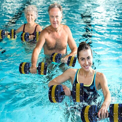 Water Dumbbells, 2 PCS Aquatic Exercise Dumbbells Water Aerobics Workouts Lightweight EVA Foam Pool Weights Dumbvells for Men Women Water Sports Fitness Tools Weight Loss in Kuwait