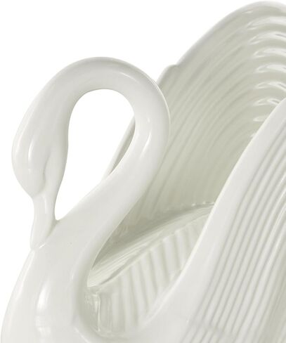 Deco 79 Ceramic Swan Decorative Sculpture Home Decor Statue with Textured Grooves, Accent Figurine 11" x 7" x 8", Silver in Saudi Arabia