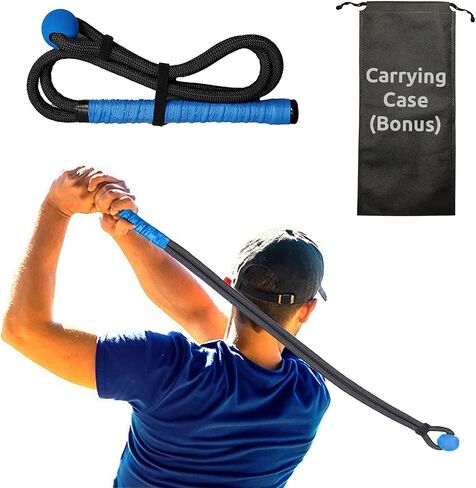 Golf Swing Rope Trainer - Golf Swing Training Aid for Beginner Indoor Outdoor Golf Practice, Warm-up Exercise Posture Corrector, Improved Speed & Power Practice Equipment with Storage Bag for Golfer in Saudi Arabia