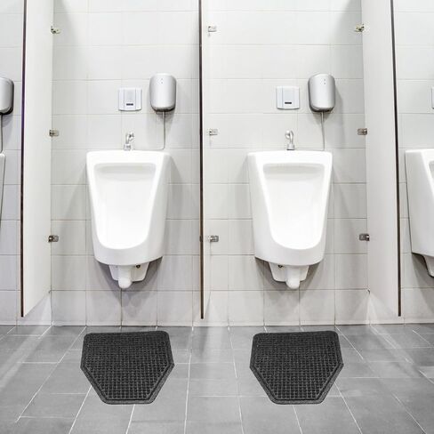 سجادات مبولة من فاسموف، 8 قطع من سجادات مبولة للحمام، وسادات مبولة أرضية تجارية غير قابلة للانزلاق، سجادات بول ممتصة للماء لمراحيض الرجال والحمامات، 17.3 بوصة × 20.5 بوصة، رمادي داكن in Kuwait