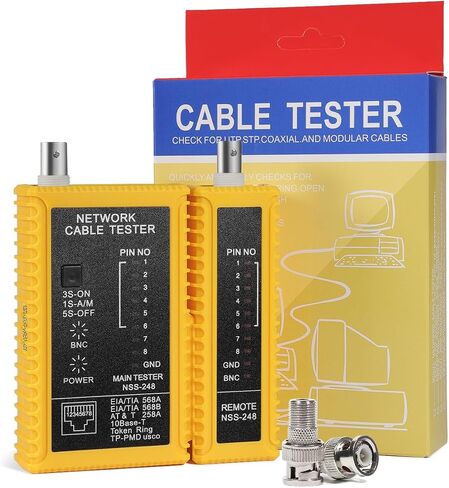 جهاز اختبار الكابل المحوري (محوري) المحمول BNC F-Style RJ45 جهاز فحص كابل استمرارية إيثرنت in Saudi Arabia