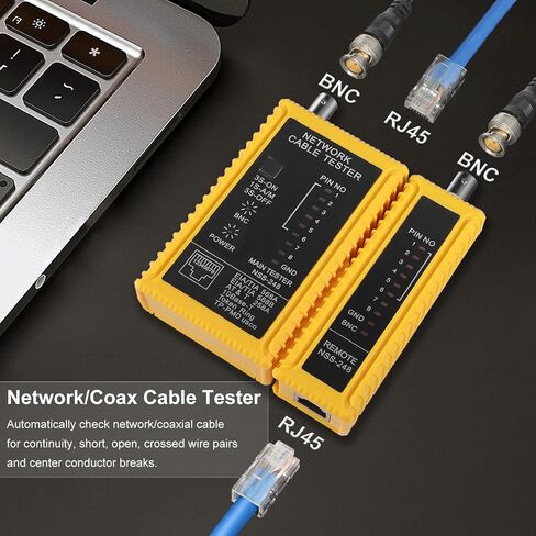 جهاز اختبار الكابل المحوري (محوري) المحمول BNC F-Style RJ45 جهاز فحص كابل استمرارية إيثرنت in Saudi Arabia