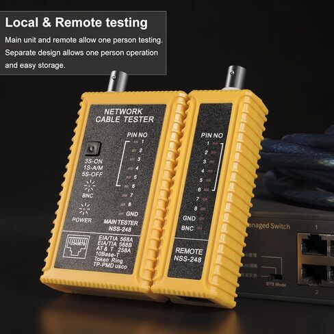 جهاز اختبار الكابل المحوري (محوري) المحمول BNC F-Style RJ45 جهاز فحص كابل استمرارية إيثرنت in Saudi Arabia