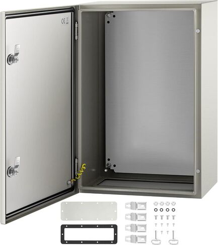 VEVOR NEMA Steel Enclosure, 16 x 12 x 8'' NEMA 4X Steel Electrical Box, IP66 Waterproof & Dustproof, Outdoor/Indoor Electrical Junction Box, with Mounting Plate in Saudi Arabia
