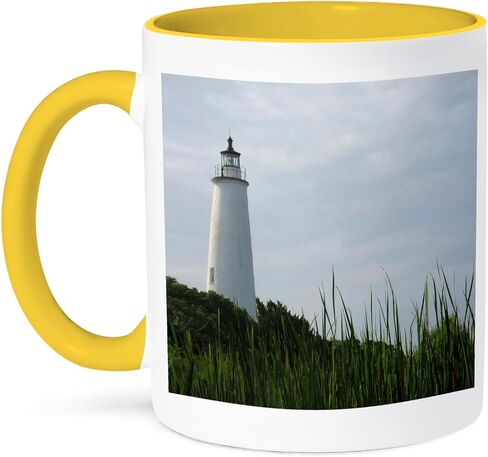 3dRose mug_57624_4 "Oracoke Lighthouse The Outer Banks" Two Tone Black Mug, 11 oz, Multicolor in Saudi Arabia