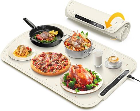 Food Warming Mat for Buffet, VEPOKA Electric Warming Tray to Keep Food Warm at Party, Silicone Heating Mat with 7 Temperature Levels& Auto Shut-Off, Food Warmers for Parties, Gatherings, Everyday Use in Saudi Arabia