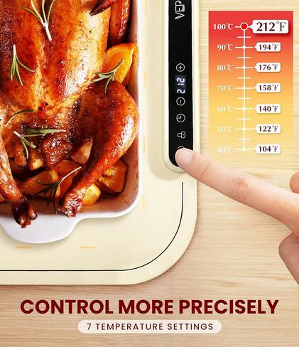 Food Warming Mat for Buffet, VEPOKA Electric Warming Tray to Keep Food Warm at Party, Silicone Heating Mat with 7 Temperature Levels& Auto Shut-Off, Food Warmers for Parties, Gatherings, Everyday Use in Saudi Arabia
