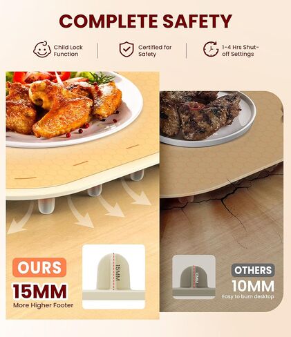 Food Warming Mat for Buffet, VEPOKA Electric Warming Tray to Keep Food Warm at Party, Silicone Heating Mat with 7 Temperature Levels& Auto Shut-Off, Food Warmers for Parties, Gatherings, Everyday Use in Saudi Arabia