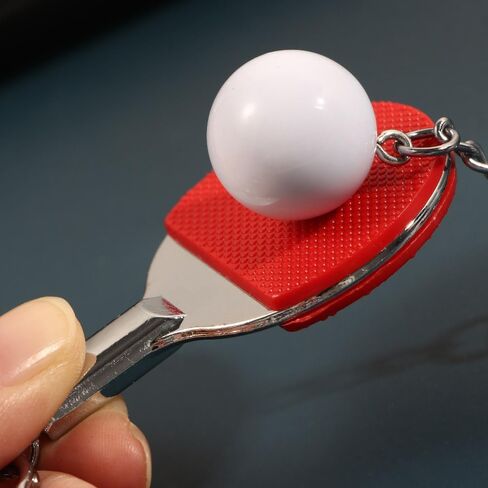 Pokinge 6Pcs Mini Table Tennis Racket Keychain Multicolor Table Tennis Racket Bag Pendant Creative Sports Keyring Accessories in Saudi Arabia