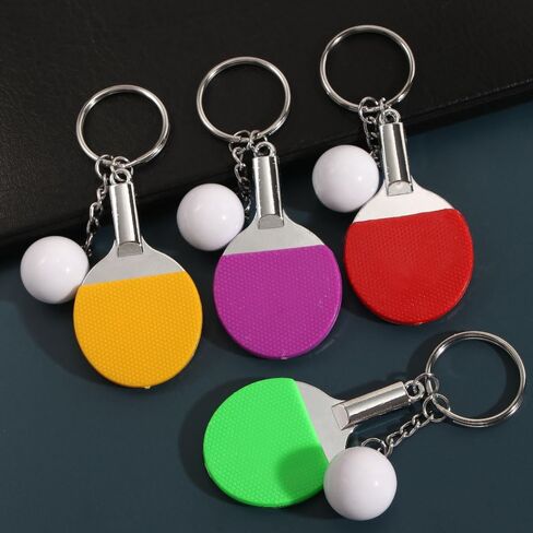 Pokinge 6Pcs Mini Table Tennis Racket Keychain Multicolor Table Tennis Racket Bag Pendant Creative Sports Keyring Accessories in Saudi Arabia