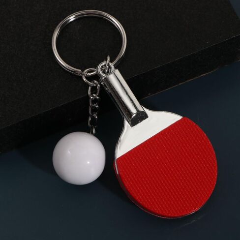 Pokinge 6Pcs Mini Table Tennis Racket Keychain Multicolor Table Tennis Racket Bag Pendant Creative Sports Keyring Accessories in Saudi Arabia