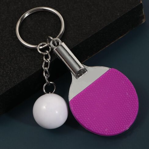 Pokinge 6Pcs Mini Table Tennis Racket Keychain Multicolor Table Tennis Racket Bag Pendant Creative Sports Keyring Accessories in Saudi Arabia