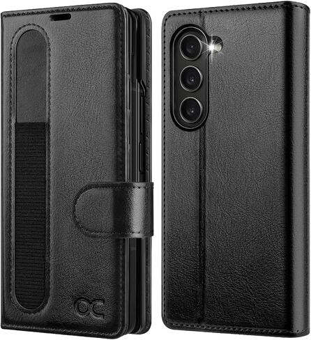 OCASE Compatible with Samsung Galaxy Z Fold6 Wallet Case with S Pen Holder, PU Leather Flip Folio, Card Slots, RFID Blocking, Kickstand, Phone Cover for Galaxy Z Fold 6 2024-Black in Saudi Arabia