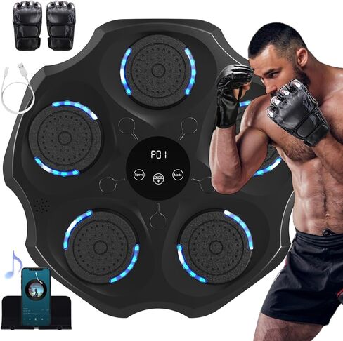 Enhanced Music Boxing Machine with Boxing Gloves, Bluetooth Boxing Machine Wall Mounted, Exciting Home Boxing Music Training for Adults and Kids in Saudi Arabia