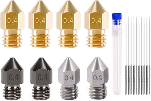 20 قطعة فوهات نحاسية 0.4 مم مجموعة ملحقات طارد الطابعة ثلاثية الأبعاد لـ V6 Hotend، بما في ذلك 4 قطع غطاء جوارب سيليكون مقاوم للحرارة ومفتاح ربط * 1 أداة تثبيت، تناسب طابعات i3 MK3/MK3S، Anet A8 in Saudi Arabia