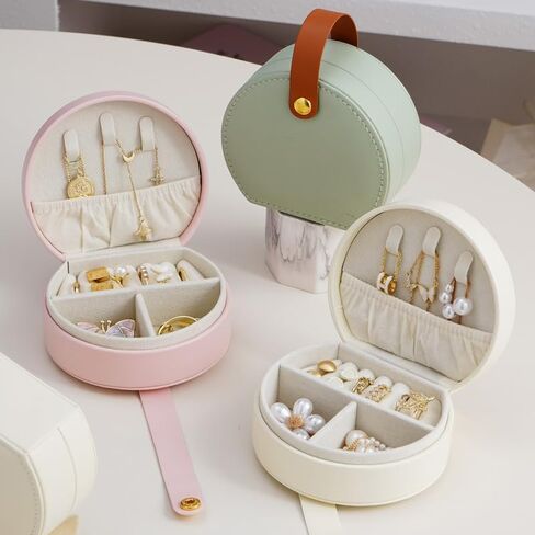 Personalized Travel Jewelry Case, Custom Leather Customized Jewelry Organizer Box w/Name & Birth Flower Month - Birthday Gifts for Women Mom Jewelry Travel Case in Saudi Arabia