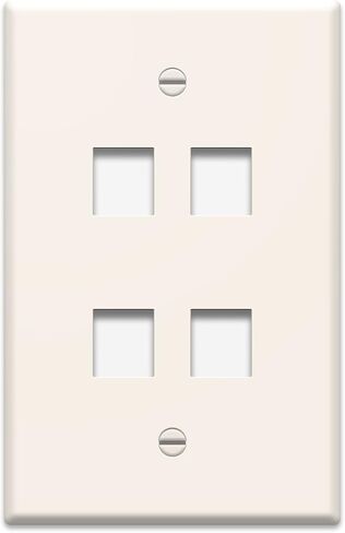 Legrand - OnQ 4 Port Keystone Single Gang Wall Plate, 1 Gang Keystone Wall Plate Supports 4 Keystone Insert, Screw-In Plastic, White, 10 Count, WP3404WH10 in Saudi Arabia