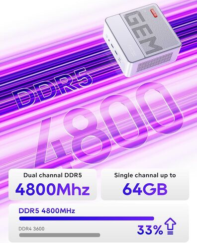AMD Ryzen 7 5800U Mini PC Windows 11 32GB DDR4 1T NVMe SSD Mini Computers (8C/16T, up to 4.4Ghz), 4K Triple Display Mini Gaming PC BT5.2/WiFi 6/2.5G LAN in Saudi Arabia