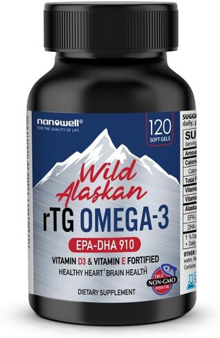زيت السمك Wild Alaskan rTG أوميغا 3 1196 ملغ - EPA، DHA، فيتامين D3 وE - 120 كبسولة هلامية، كمية تكفي 60 يومًا in Saudi Arabia