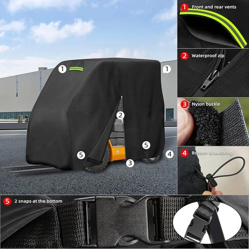 غطاء رافعة شوكية، 420D أكسفورد 100 بوصة طول × 45 بوصة عرض × 80 بوصة ارتفاع، مقاوم للماء، مقاوم للأشعة فوق البنفسجية، غطاء رافعة شوكية خارجي مقاوم للرياح يناسب جميع الرافعات الشوكية حتى 8000 رطل (100 بوصة طول × 45 بوصة عرض × 80 بوصة ارتفاع، أسود) in Kuwait